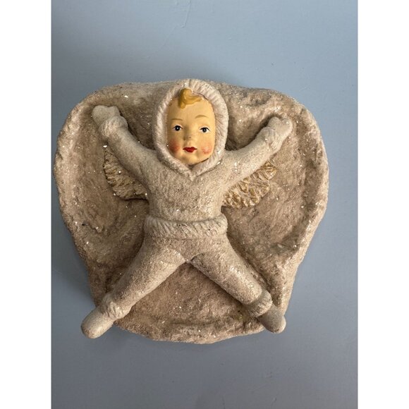 Vintage Walnut Ridge Snow Angel Chalkware Figure 6" X 7" - Picture 5 of 6